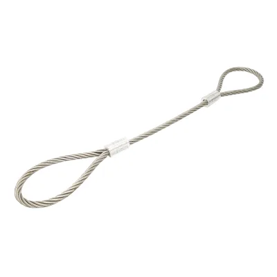 Cavo per verricello in acciaio 6x37 fi 16mm 1m con 2 occhielli - immagine 3