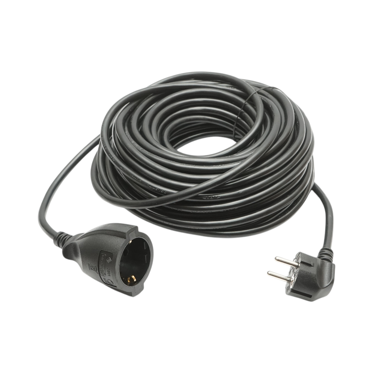 Cavo prolunga elettrico 20m H05VV-F 3x1,5mm nero con presa Schuko 16A/250V