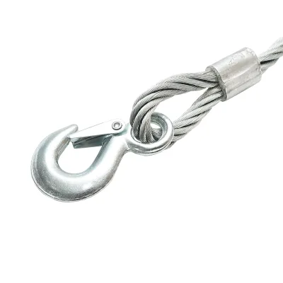 Cavo/fune in acciaio per verricello con spessore di 12 mm e lunghezza di 4 m, gancio e anello per il traino o il sollevamento - immagine 3
