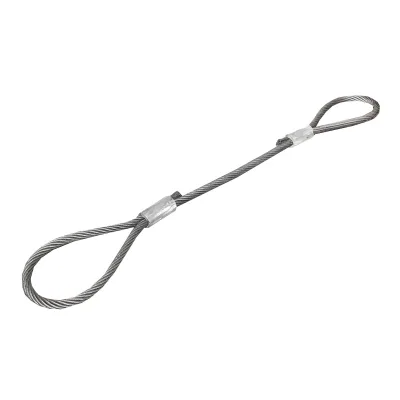 Cavo/fune in acciaio per verricello con spessore di 16 mm e lunghezza di 1 m con anelli per il traino o il sollevamento - immagine 2