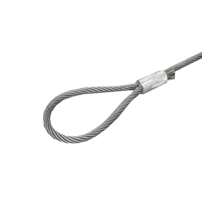 Cavo/fune in acciaio per verricello con spessore di 16 mm e lunghezza di 1 m con anelli per il traino o il sollevamento - immagine 3