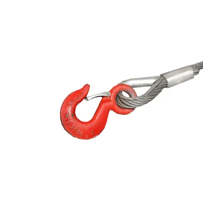 Cavo/fune in acciaio per verricello con spessore di 16 mm e lunghezza di 4 m, gancio e anello per il traino o il sollevamento - immagine 4