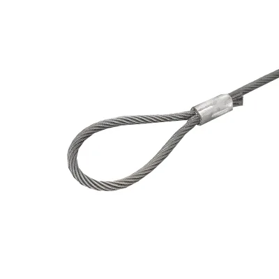 Cavo/fune in acciaio per verricello con spessore di 18 mm e lunghezza di 4 m con anelli per il traino o il sollevamento - immagine 3