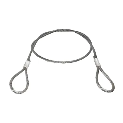 Cavo/fune in acciaio per verricello con spessore di 18 mm e lunghezza di 4 m con anelli per il traino o il sollevamento - immagine 2