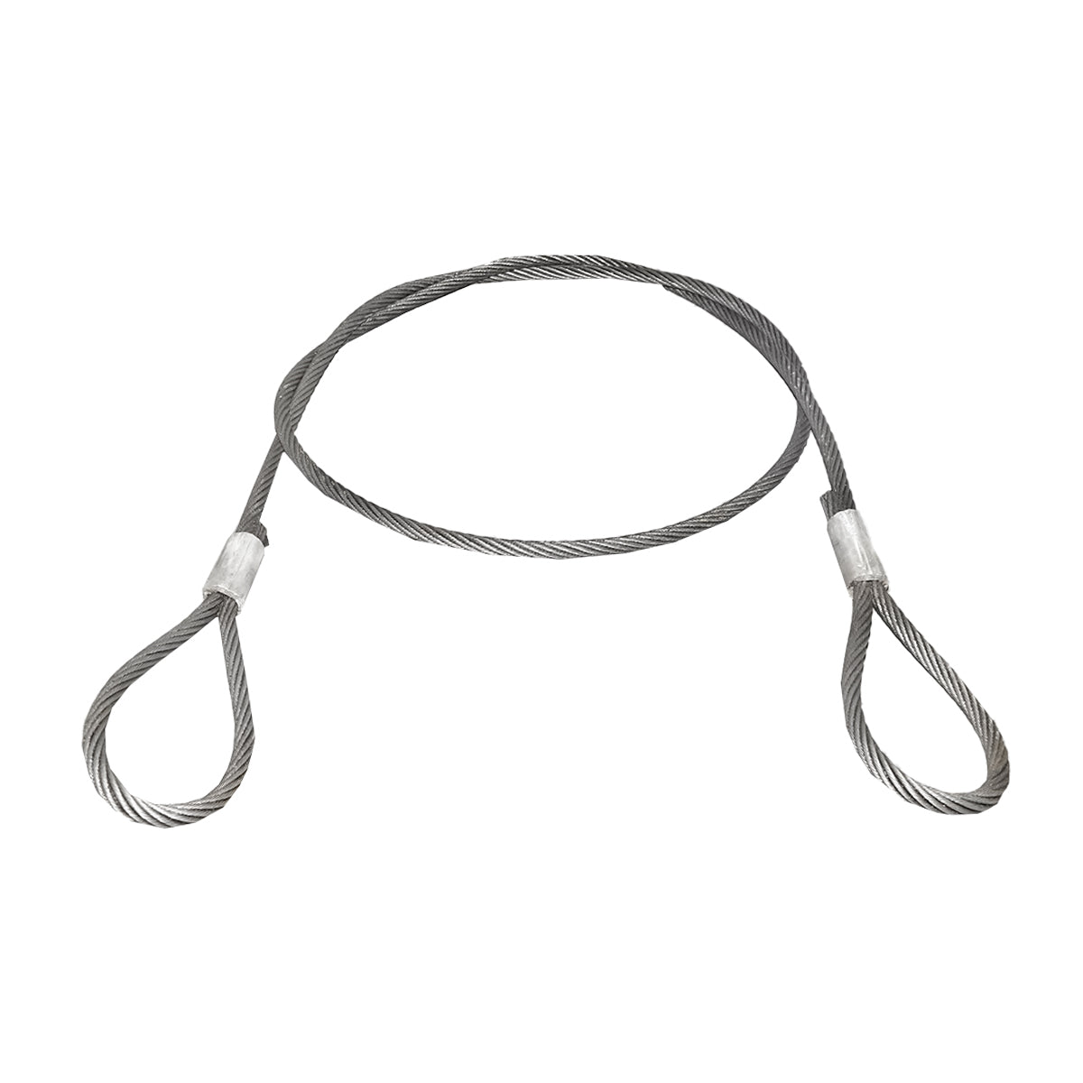 Cavo/fune in acciaio per verricello con spessore di 18 mm e lunghezza di 4 m con anelli per il traino o il sollevamento - immagine 2