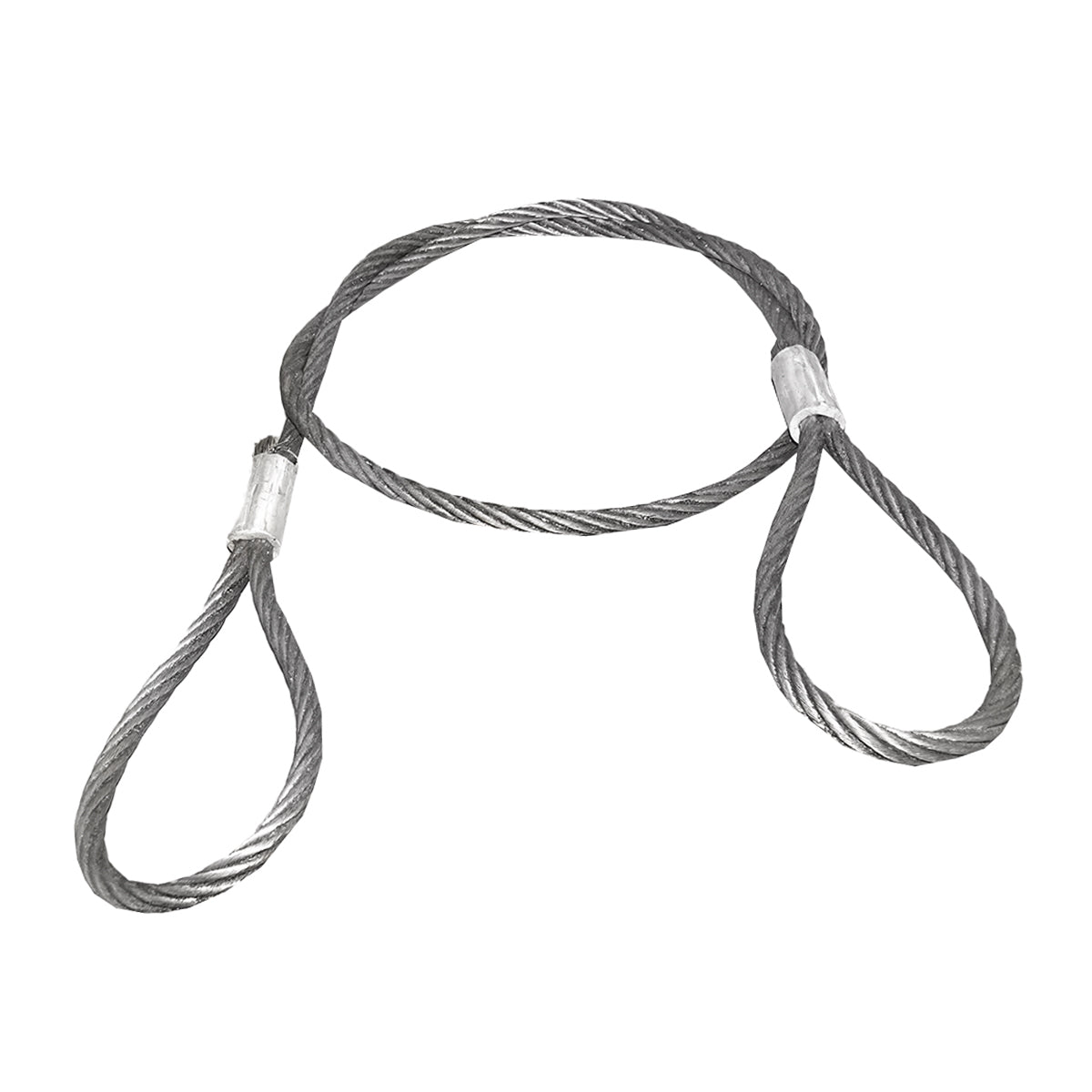 Cavo/fune in acciaio per verricello con spessore di 24 mm e lunghezza di 4 m con anelli per il traino o il sollevamento - immagine 2
