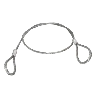 Cavo/fune in acciaio per verricello con spessore di 28 mm e lunghezza di 6 m con anelli per il traino o il sollevamento - immagine 2
