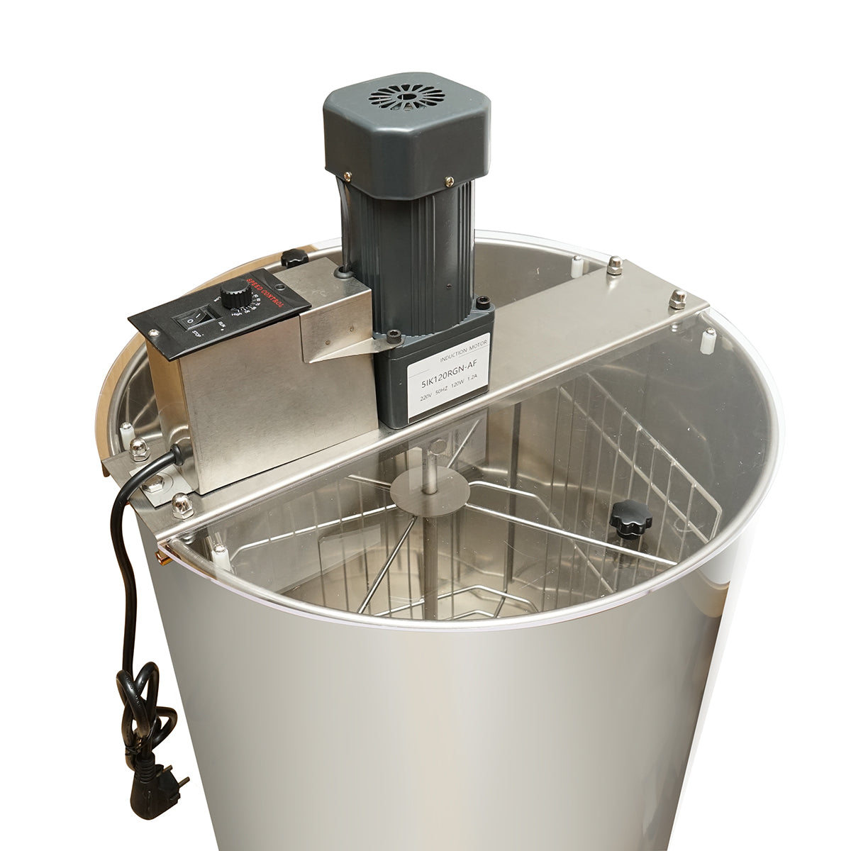Centrifuga elettrica apicola 220V, estrattore di miele in acciaio inox con 4 telai. - immagine 4