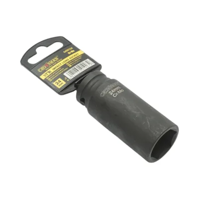 Chiave a bussola a impatto Crownman da 24 mm, attacco quadro da 1/2" in acciaio Cr-Mo - immagine 4