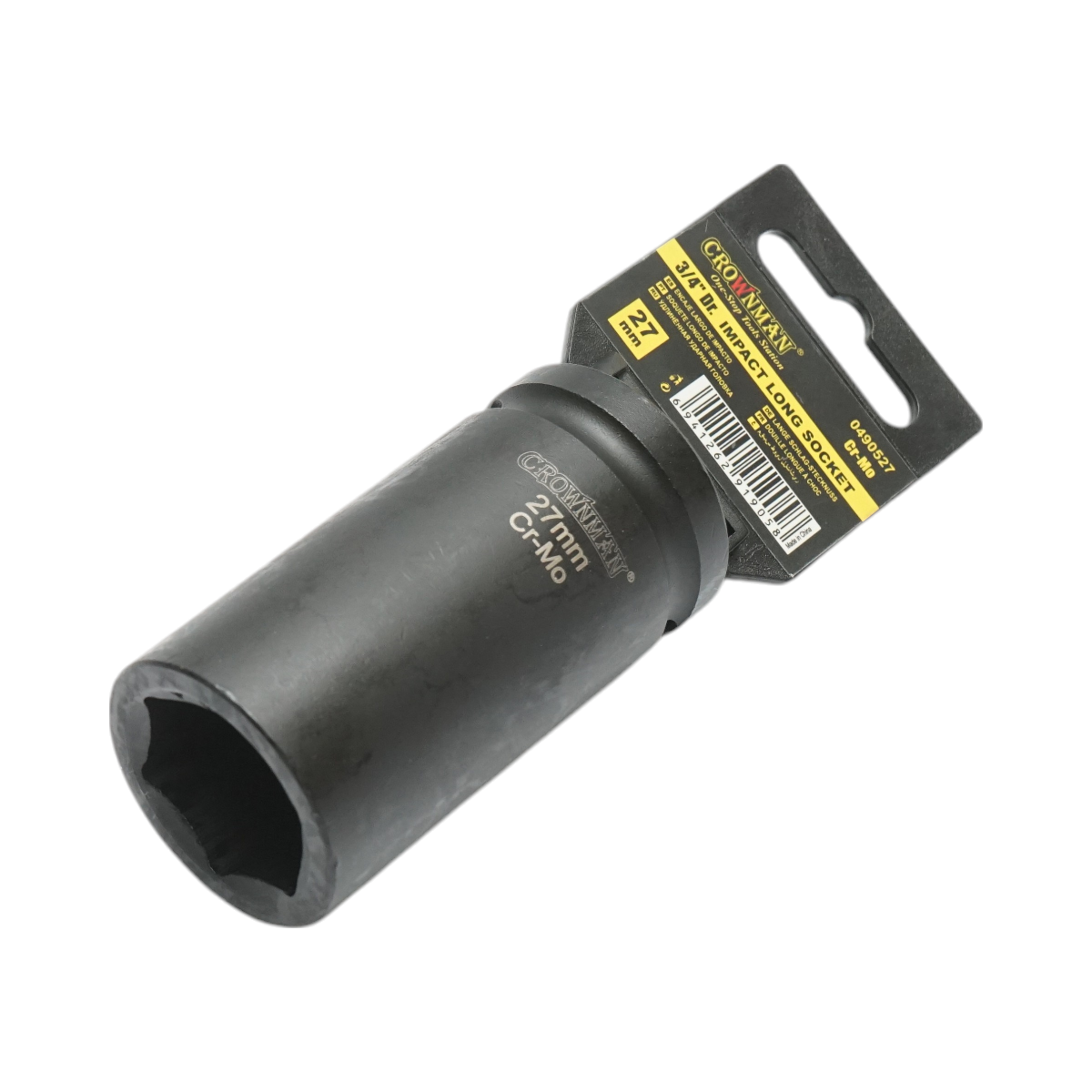 Chiave a bussola a impatto Crownman da 27 mm, attacco quadro da 3/4 di pollice in acciaio Cr-Mo - immagine 2