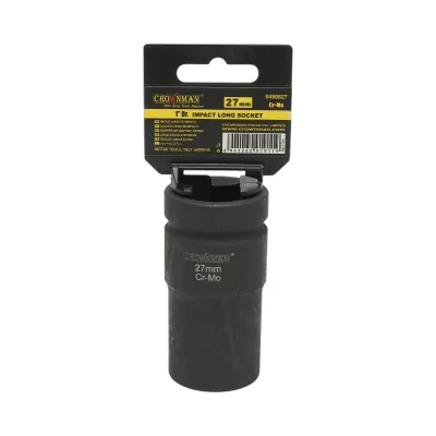Chiave a bussola a impatto Crownman da 27 mm, quadrata da 1 pollice, in acciaio Cr-Mo