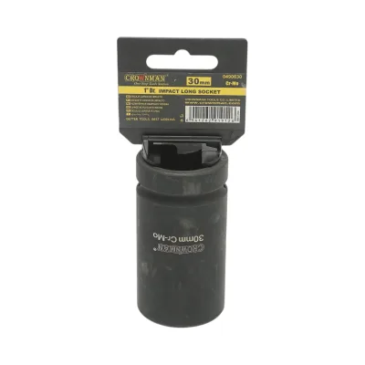 Chiave a bussola a impatto Crownman da 30 mm, quadrata da 1 pollice, in acciaio Cr-Mo