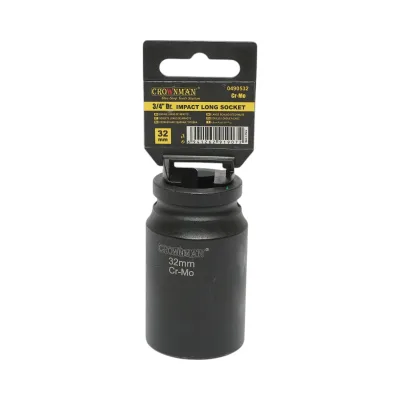 Chiave a bussola a impatto Crownman da 32 mm, attacco quadro da 3/4 di pollice in acciaio Cr-Mo