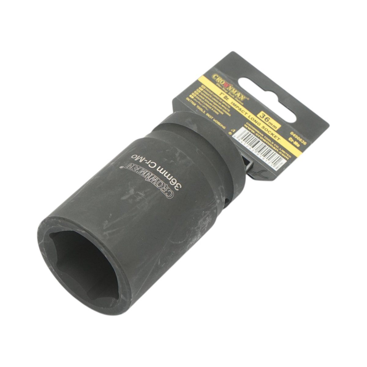 Chiave a bussola a impatto Crownman da 36 mm, quadrata da 1 pollice, in acciaio Cr-Mo - immagine 3