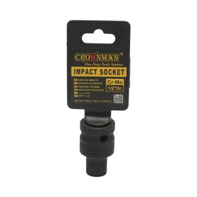 Chiave a bussola a impatto Crownman da 8 mm, 1/2" quadro in acciaio Cr-Mo