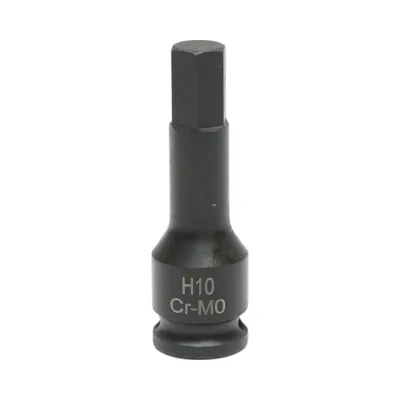 Chiave a bussola a impatto esagonale H10, 60 mm, quadrata 3/8 Cr-Mo