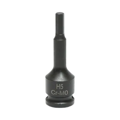 Chiave a bussola a impatto esagonale H5, 60 mm, quadrata 3/8 Cr-Mo