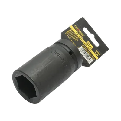 Chiave a bussola a percussione lunga 34 mm, 1 pollice quadrato, materiale Cr-Mo, norma DIN 3121, industriale Crownman - immagine 2