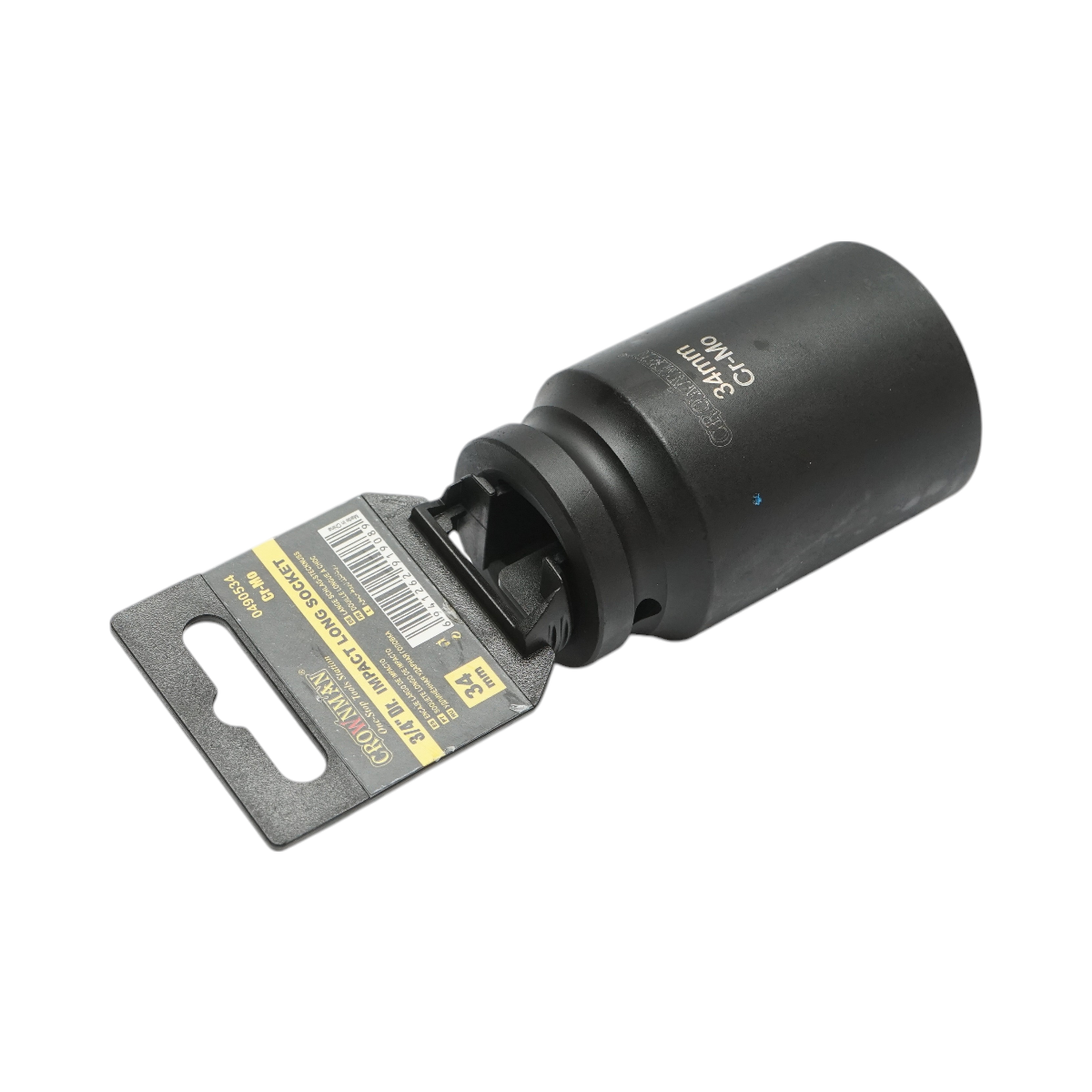 Chiave a bussola a percussione lunga 34 mm, attacco quadro da 3/4 di pollice, materiale Cr-Mo, norma DIN 3121, industriale Crownman - immagine 3