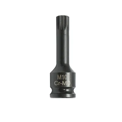 Chiave a bussola a percussione scanalata M10, 60 mm, attacco quadrato Cr-Mo da 3/8"