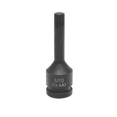 Chiave a bussola a percussione scanalata M10, 78 mm, 1/2 quadrato Cr-Mo