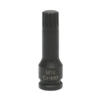 Chiave a bussola a percussione scanalata M14, 60 mm, attacco quadrato Cr-Mo da 3/8