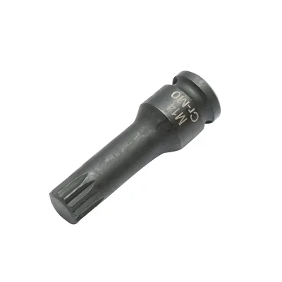 Chiave a bussola a percussione scanalata M14, 60 mm, attacco quadrato Cr-Mo da 3/8 - immagine 2