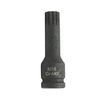 Chiave a bussola a percussione scanalata M16, 78 mm, 1/2 quadrato Cr-Mo