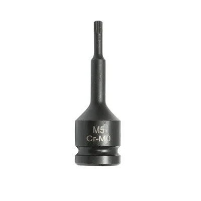 Chiave a bussola a percussione scanalata M5, 78 mm, 1/2 quadrato Cr-Mo