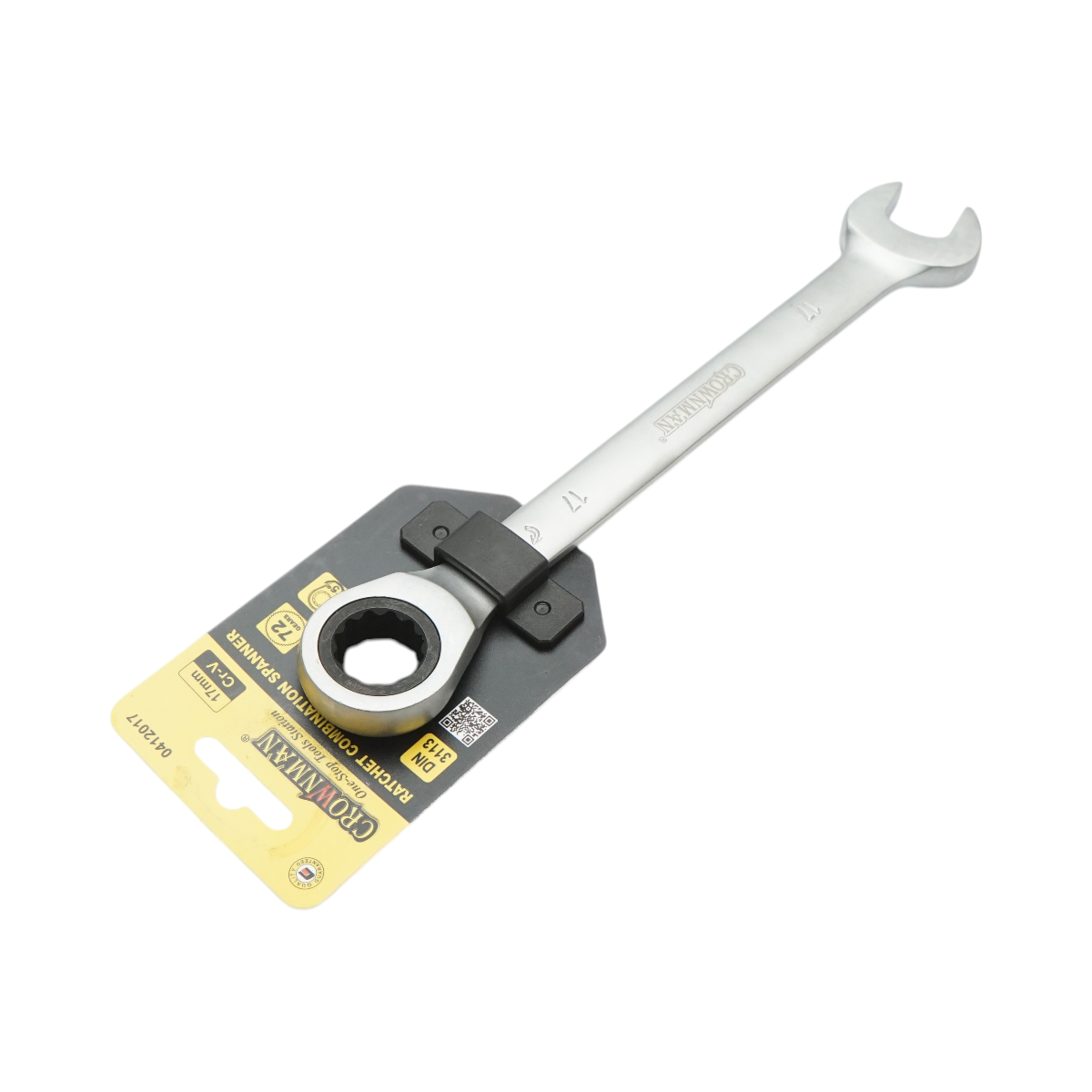 Chiave combinata Crownman da 17 mm in acciaio Cr-V con cricchetto - immagine 2