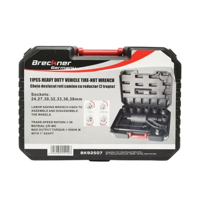 Chiave per smontare ruote di camion con riduttore a 2 velocità con bussole da 24, 27, 30, 32, 33, 36, 38 mm Breckner Germany - immagine 4