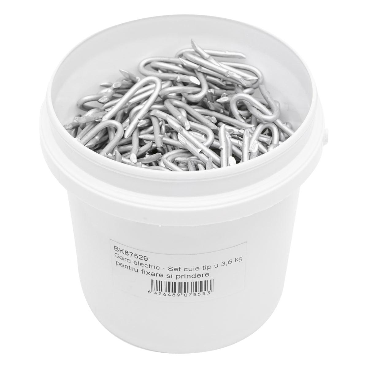 Chiodi U per recinto 3.6 kg Chiodi U per legno, Chiodi U per il Fissaggio filo recinzione, cavo, filo spinato, recinto elettrico