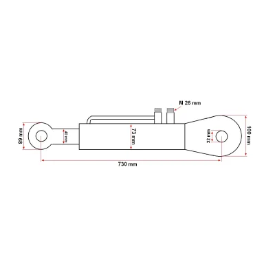 Cilindro dello sterzo 89x73x40x730mm Trattore forestale - immagine 6