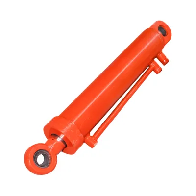 Cilindro idraulico 90x100x50x710x570x420 con connessione idraulica esterna ghiera 26 e riduzione interna 12 - immagine 2