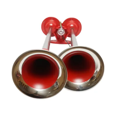 Clacson a 2 trombe rosso 12V/24V per compressore d’aria. - immagine 3