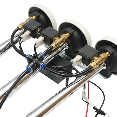 Clacson a 3 trombe 24V con 6 melodie per compressore d’aria - immagine 3