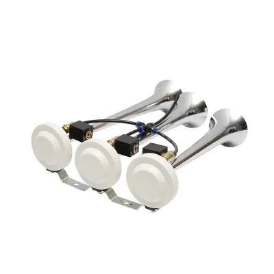 Clacson a 3 trombe con elettrovalvole 12/24V per compressore d’aria Breckner Germany - immagine 3