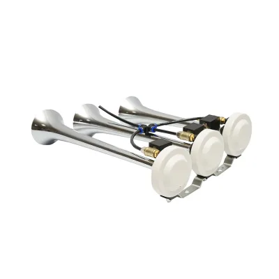 Clacson a 3 trombe con elettrovalvole 12/24V per compressore d’aria Breckner Germany - immagine 2