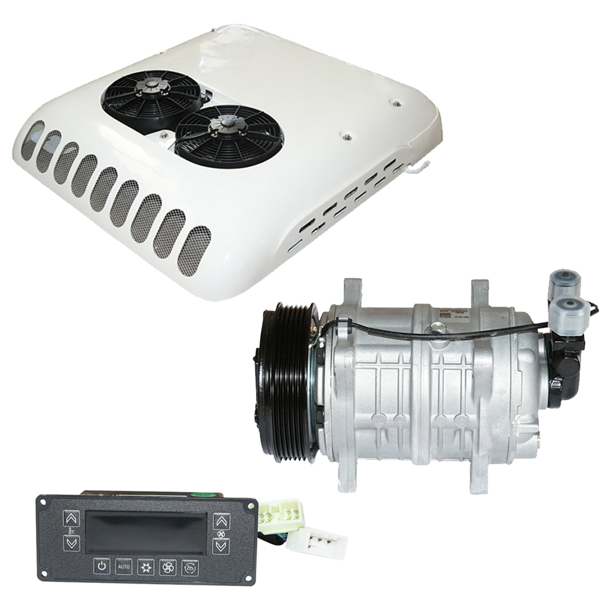Climatizzatore industriale con compressore per minibus – 12V, 10 kW, 3800 m³/h – 1010x975x180 mm