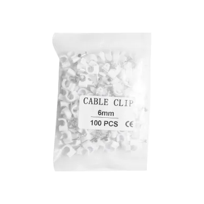 Clip per chiodi da 6 mm per fissaggio cavi, 100 pezzi - immagine 4