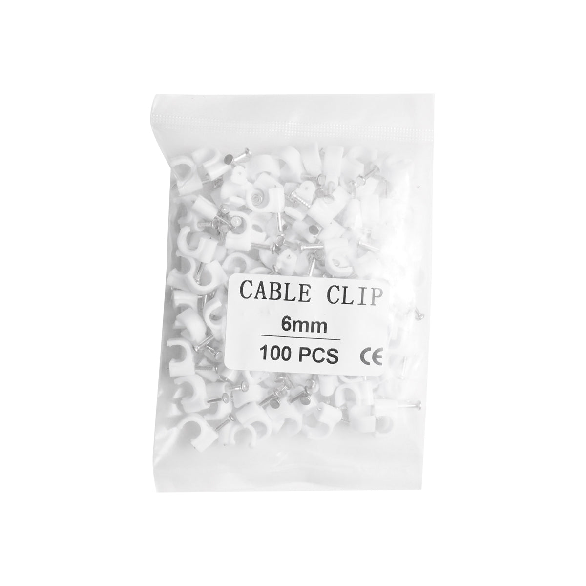 Clip per chiodi da 6 mm per fissaggio cavi, 100 pezzi - immagine 4