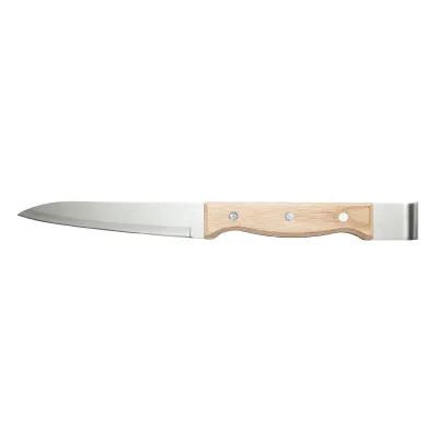 Coltello in acciaio inox con manico in legno e scalpello per apertura 300mm
