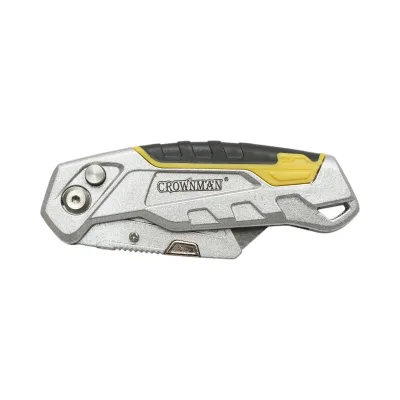 Coltello pieghevole professionale con lama in acciaio SK5 da 19 mm e corpo in alluminio Crownman per impieghi gravosi. - immagine 3