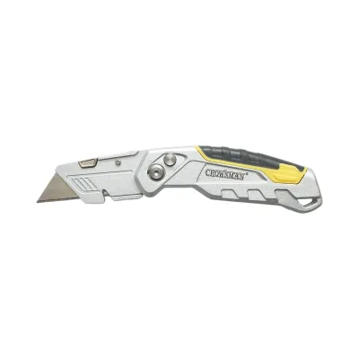 Coltello pieghevole professionale con lama in acciaio SK5 da 19 mm e corpo in alluminio Crownman per impieghi gravosi.