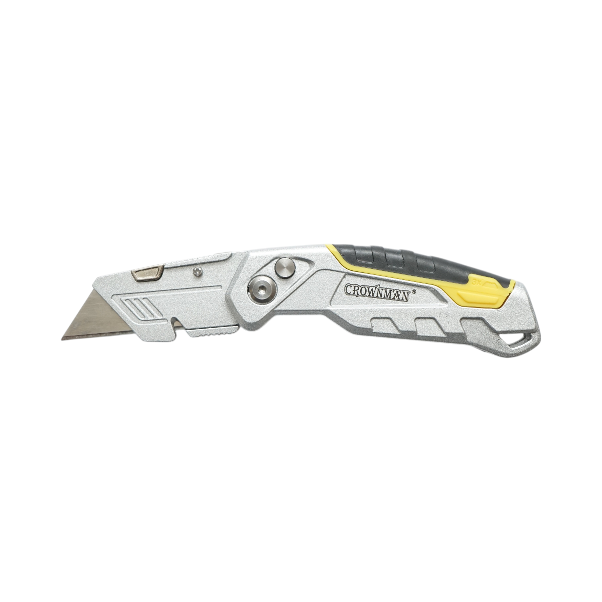 Coltello pieghevole professionale con lama in acciaio SK5 da 19 mm e corpo in alluminio Crownman per impieghi gravosi.