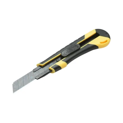 Coltello professionale con lama in acciaio SK5 da 18 mm, corpo in ABS con impugnatura Crownman in TPR. - immagine 2