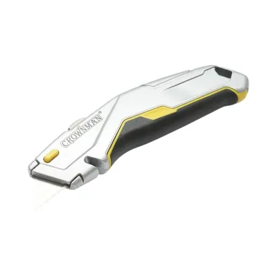 Coltello professionale con lama retrattile in acciaio SK5 da 19 mm e corpo in alluminio Crownman per impieghi gravosi. - immagine 4