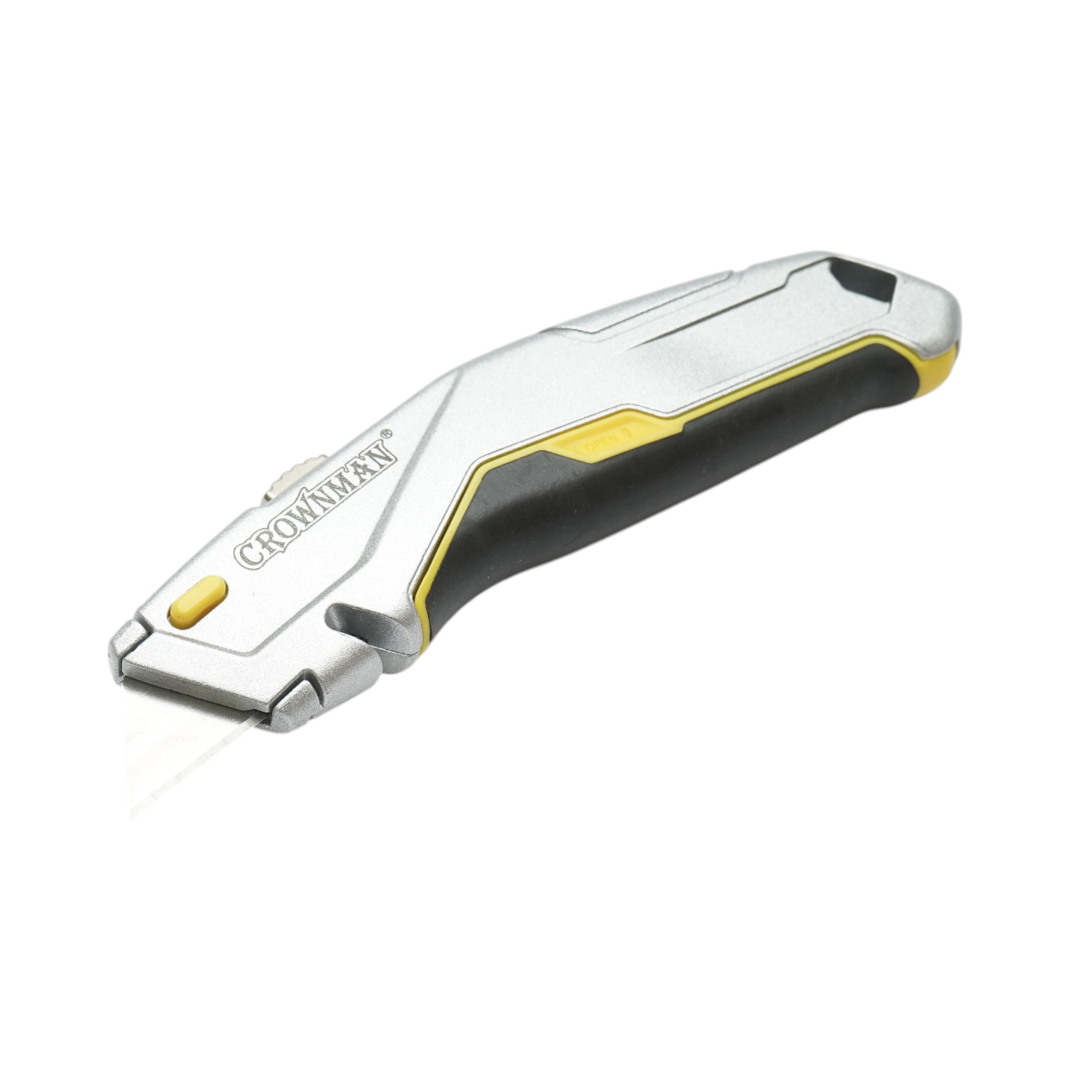 Coltello professionale con lama retrattile in acciaio SK5 da 19 mm e corpo in alluminio Crownman per impieghi gravosi. - immagine 4