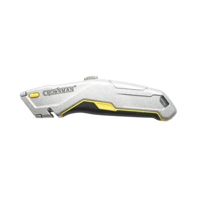 Coltello professionale con lama retrattile in acciaio SK5 da 19 mm e corpo in alluminio Crownman per impieghi gravosi. - immagine 2
