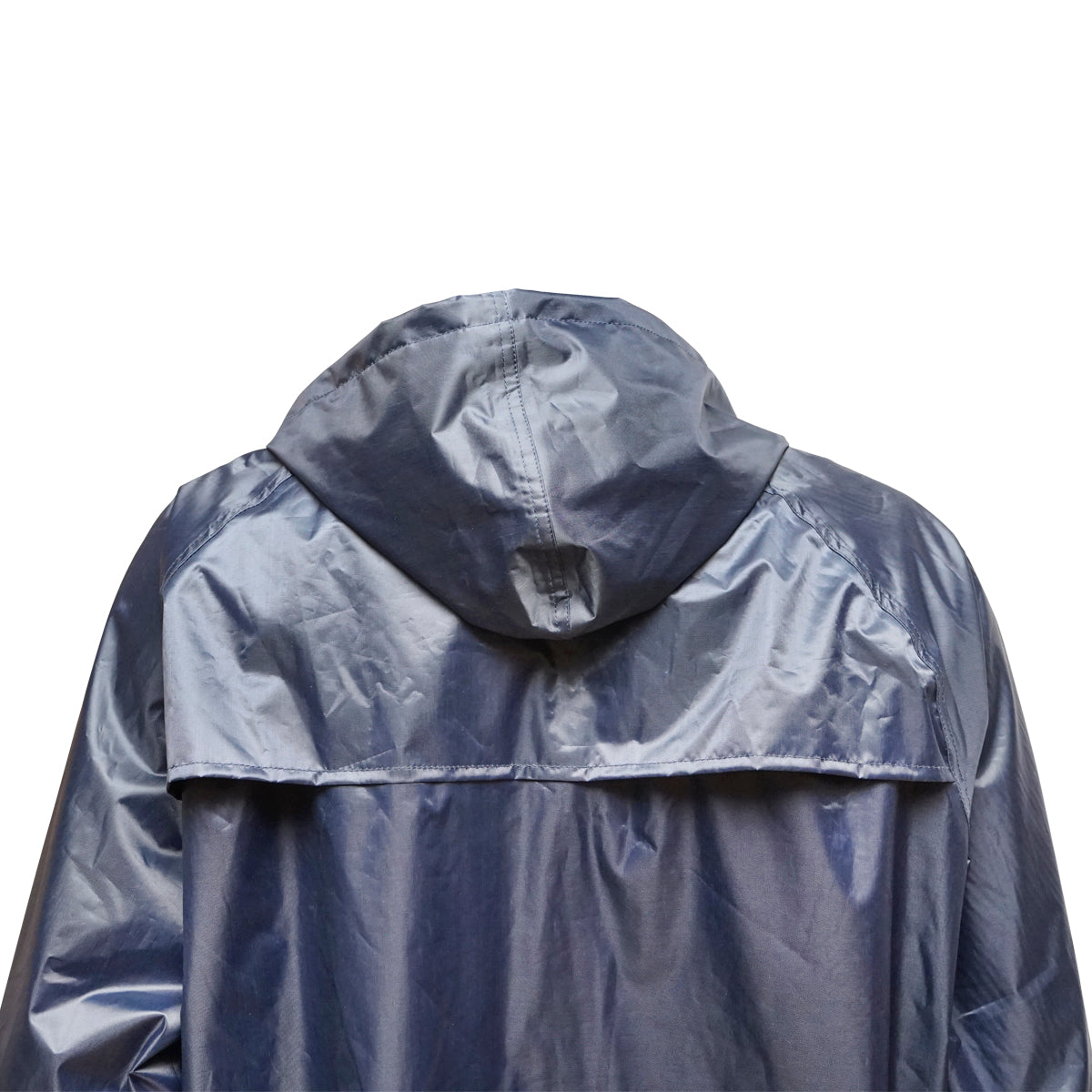 Completo impermeabile taglia L con cappuccio e pantaloni in poliestere e PVC, blu navy Breckner Germany. - immagine 5